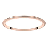 14K Rose Gold 1 mm Half Round Band Size 8.5