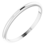 14K X1 White Gold 1.5 mm Half Round Band Size 5.5