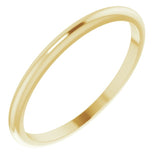 18K Yellow Gold 1.5 mm Half Round Band Size 4
