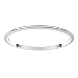10K White Gold 1 mm Half Round Band Size 6.5