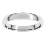 Platinum 3 mm Lightweight Comfort-Fit Half Round Band Size 8