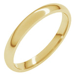 14K Yellow Gold 2.5 mm Lightweight Comfort-Fit Half Round Band Size 6.5