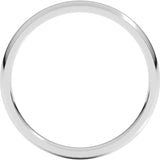 18K White Gold 2.5 mm Lightweight Comfort-Fit Half Round Band Size 6.5