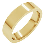 10K Yellow Gold 5 mm Comfort-Fit Flat Band Size 10