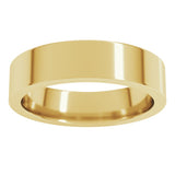 14K Yellow Gold 5 mm Comfort-Fit Flat Band Size 10