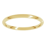14K Yellow Gold 1.5 mm Lightweight Comfort-Fit Half Round Band Size 4.5