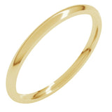 14K Yellow Gold 1.5 mm Lightweight Comfort-Fit Half Round Band Size 9.5