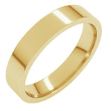 14K Yellow Gold 4 mm Lightweight Comfort-Fit Flat Band Size 5.5