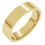 14K Yellow Gold 5 mm Lightweight Comfort-Fit Flat Band Size 10.5