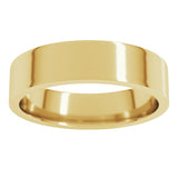 14K Yellow Gold 5 mm Lightweight Comfort-Fit Flat Band Size 14