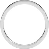 14K White Gold 3 mm Flat Comfort Fit Light Band Size 10