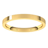 18K Yellow Gold 2 mm Flat Comfort Fit Light Band Size 5