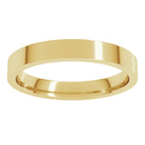 14K Yellow Gold 3 mm Flat Comfort Fit Light Band Size 5