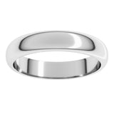 Platinum 4 mm Half Round Band Size 10