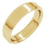 18K Yellow Gold 5 mm Beveled-Edge Comfort-Fit Flat Band Size 6