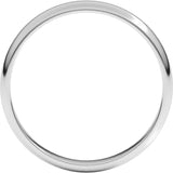 14K White Gold 3 mm Lightweight Half Round Band Size 6.5