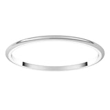 Platinum 1 mm Lightweight Half Round Band Size 6.5