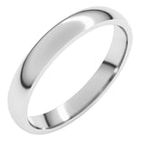 Continuum Sterling Silver 3 mm Lightweight Comfort-Fit Half Round Band Size 13