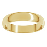14K Yellow Gold 4 mm Lightweight Half Round Band Size 8.5