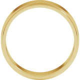 14K Yellow Gold 6 mm Stepped-Edge Flat Band Size 11.5