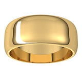 14K Yellow Gold 8 mm Half Round Band Size 6.5