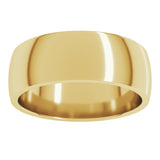 10K Yellow Gold 7 mm Lightweight Comfort-Fit Half Round Band Size 10.5