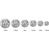 14K White Gold 1/8 CTW Natural Diamond Micro Bezel-Set Earrings
