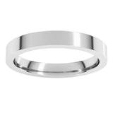 14K White Gold 3 mm Comfort-Fit Flat Band Size 5