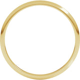 14K Yellow Gold 1.5 mm Lightweight Half Round Band Size 3