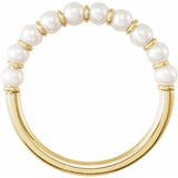 14K Yellow Gold Cultured White Freshwater Pearl Ring