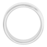 Sterling Silver 10 mm Beveled-Edge Comfort-Fit Flat Band Size 5.5