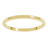 10K Yellow Gold 1.5 mm Lightweight Half Round Band Size 3.5