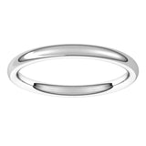 14K White Gold 2 mm Comfort-Fit European-Style Band Size 5