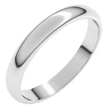 14K White Gold 3 mm Half Round Band Size 11