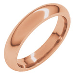 14K Rose Gold 4 mm Comfort-Fit Half Round Band Size 12