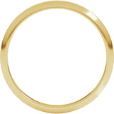 18K Yellow Gold 2 mm Half Round Band Size 6.5