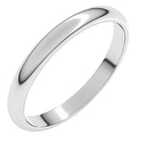 Platinum 2.5 mm Half Round Band Size 4.5