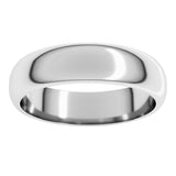 18K White Gold 5 mm Half Round Band Size 9