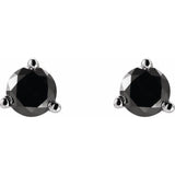 14K White Gold 1/2 CTW Natural Black Diamond Earrings
