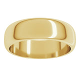 18K Yellow Gold 6 mm Half Round Band Size 9.5