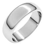 10K White Gold 6 mm Half Round Band Size 10