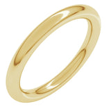 14K Yellow Gold 2.5 mm Comfort-Fit Full Round Band Size 4.5