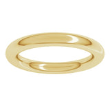 14K Yellow Gold 3 mm Comfort-Fit Full Round Band Size 5