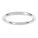 14K White Gold 2 mm Comfort-Fit Full Round Band Size 6