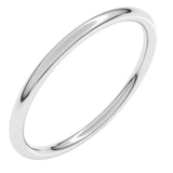 14K White Gold 1.5 mm Comfort-Fit Full Round Band Size 8