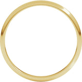 14K Yellow Gold 2 mm Lightweight Half Round Band Size 5.5