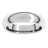 10K White Gold 5 mm Comfort-Fit Half Round Band Size 11