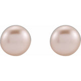 14K Yellow Gold Cultured Pink Freshwater Pearl Earrings