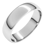 Platinum 5 mm Lightweight Half Round Band Size 5