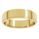 14K Yellow Gold 5 mm Stepped-Edge Flat Band Size 8